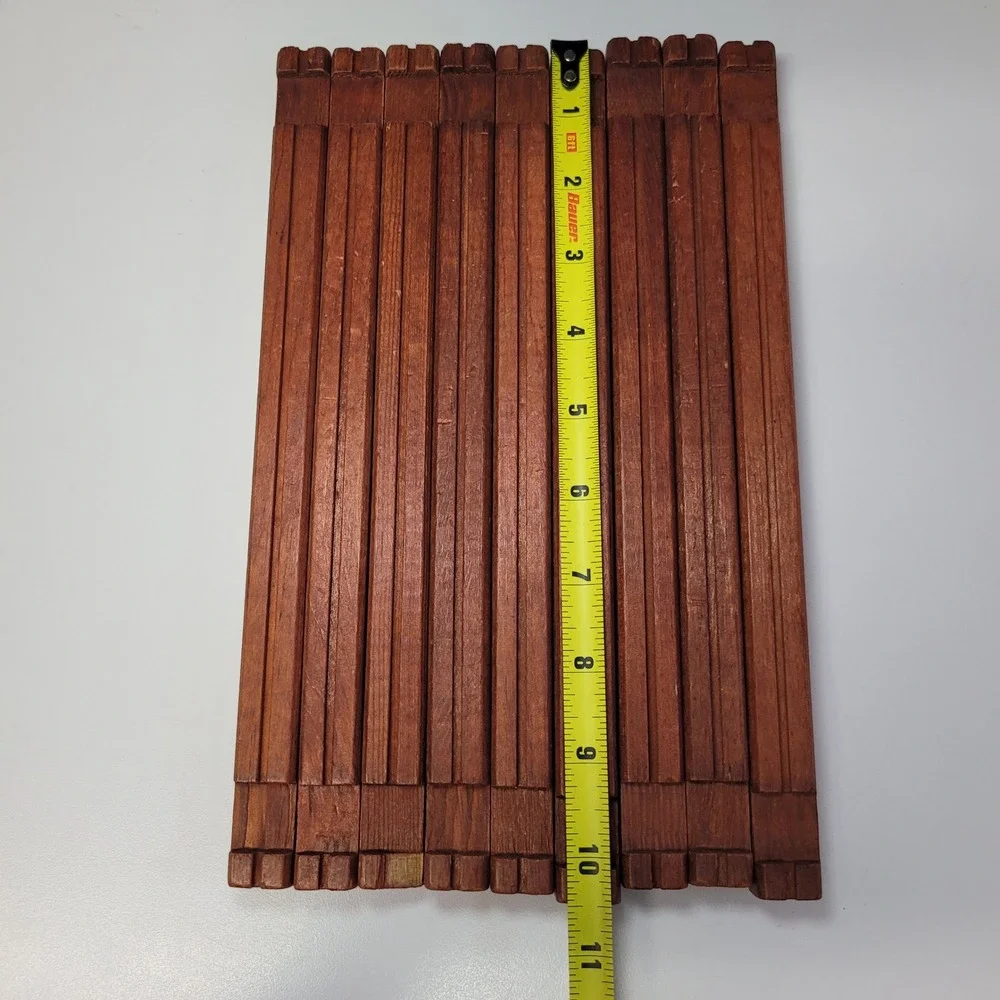 Vintage Square Wooden Building Logs 10.5 Inch Notch and Groove Red Brown‎ 10pc